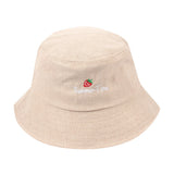 Chapeau Bob fraise brodé