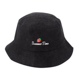 Chapeau Bob fraise brodé