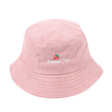 Chapeau Bob fraise brodé