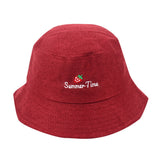 Chapeau Bob fraise brodé