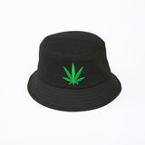 Men Women Maple Leaf Bucket Hat Hip Hop Fisherman Panama Hats Embroidery Cotton Outdoor Summer Casual Swag Bob Visor Bucket Cap